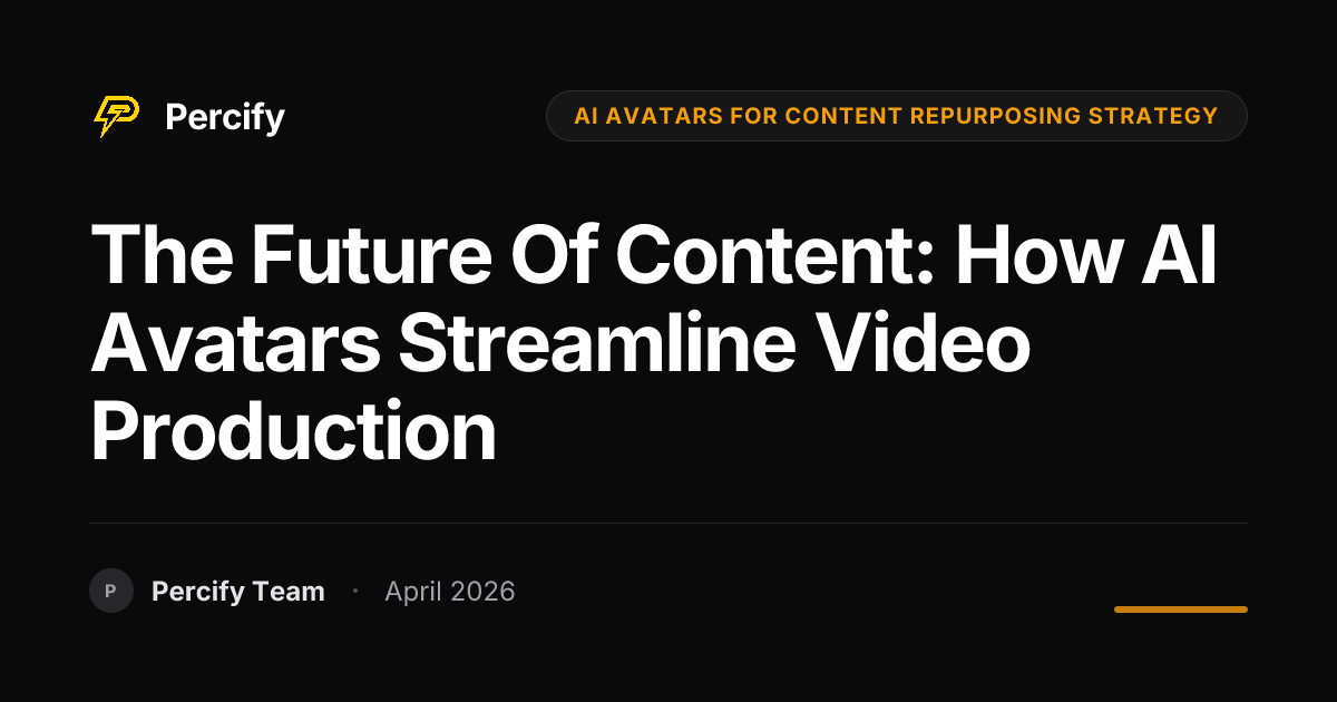 The Future of Content: How AI Avatars Streamline Video Production - Percify AI Avatar Blog Cover