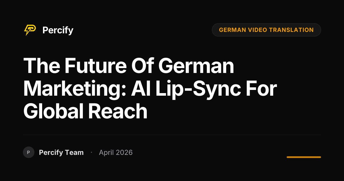 The Future of German Marketing: AI Lip-Sync for Global Reach - Percify AI Avatar Blog Cover