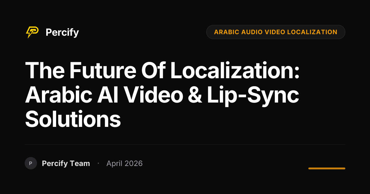 The Future of Localization: Arabic AI Video & Lip-Sync Solutions - Percify AI Avatar Blog Cover