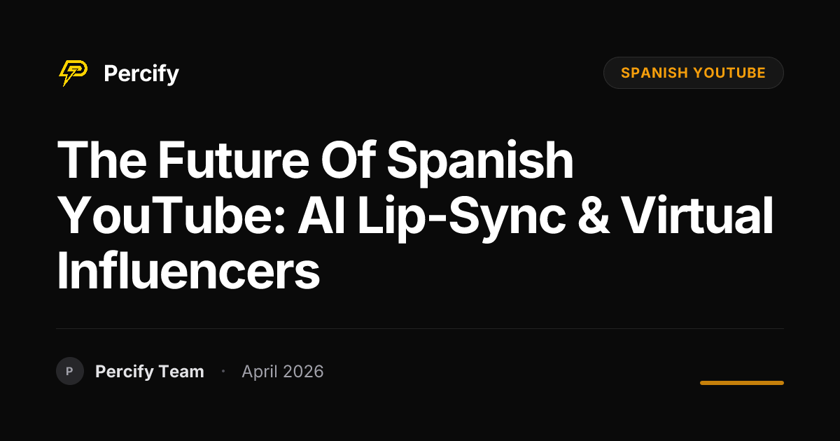 The Future of Spanish YouTube: AI Lip-Sync & Virtual Influencers - Percify AI Avatar Blog Cover