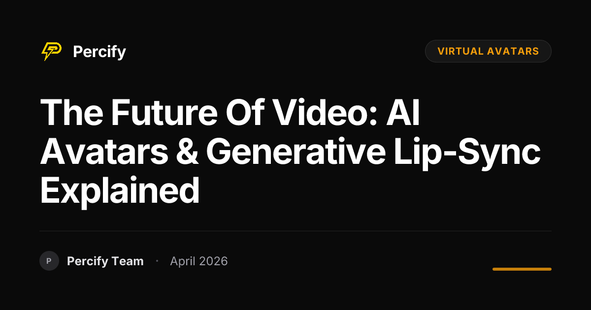 The Future of Video: AI Avatars & Generative Lip-Sync Explained - Percify AI Avatar Blog Cover