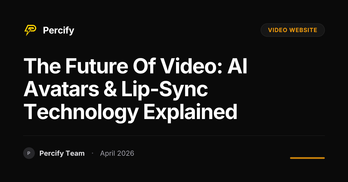 The Future of Video: AI Avatars & Lip-Sync Technology Explained - Percify AI Avatar Blog Cover