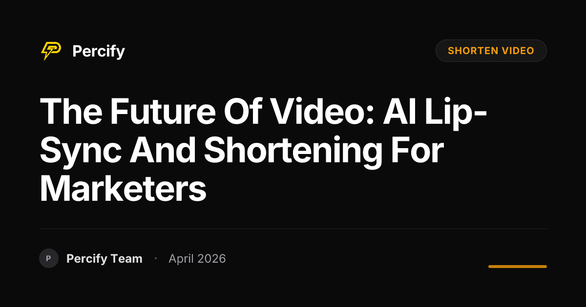 The Future of Video: AI Lip-Sync and Shortening for Marketers - Percify AI Avatar Blog Cover