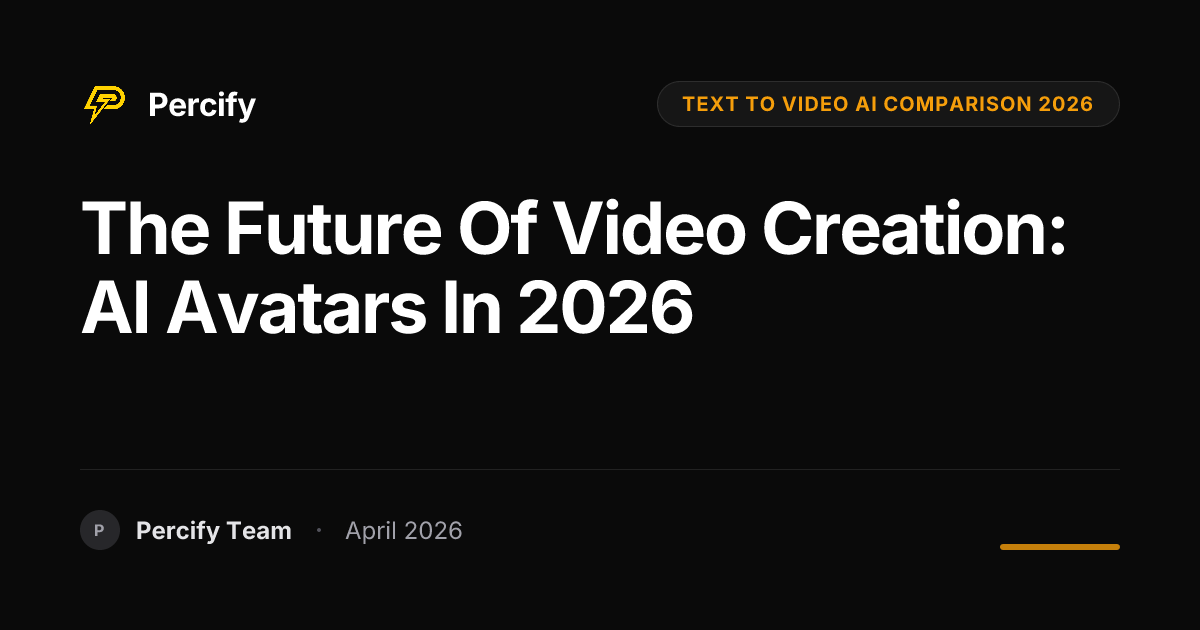 The Future of Video Creation: AI Avatars in 2026 - Percify AI Avatar Blog Cover