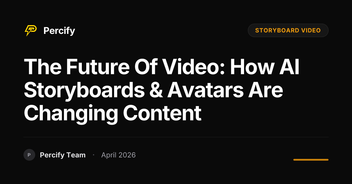 The Future of Video: How AI Storyboards & Avatars Are Changing Content - Percify AI Avatar Blog Cover