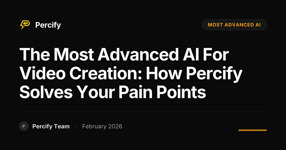 The Most Advanced AI for Video Creation: How Percify Solves Your Pain Points - Percify AI Avatar Blog Cover