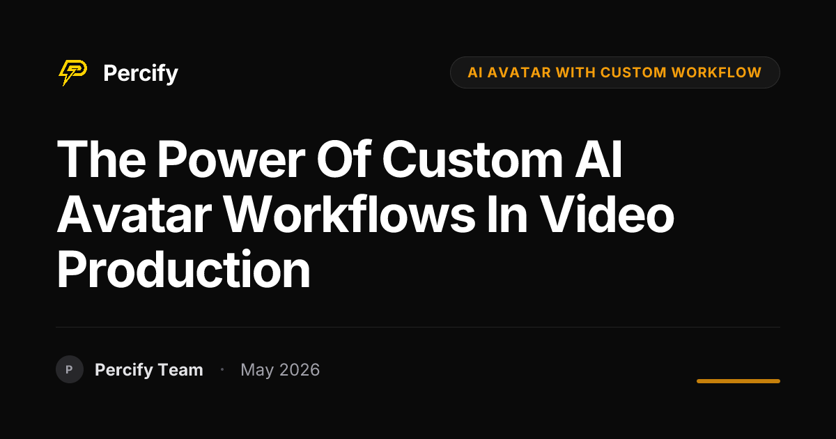 The Power of Custom AI Avatar Workflows in Video Production - Percify AI Avatar Blog Cover