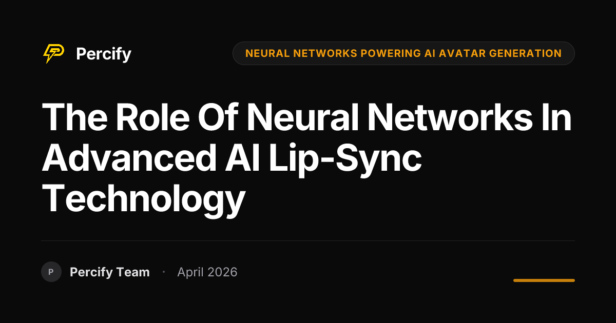 The Role of Neural Networks in Advanced AI Lip-Sync Technology - Percify AI Avatar Blog Cover