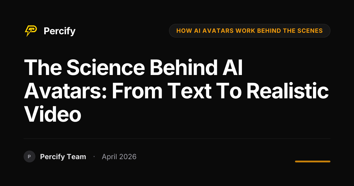 The Science Behind AI Avatars: From Text to Realistic Video - Percify AI Avatar Blog Cover