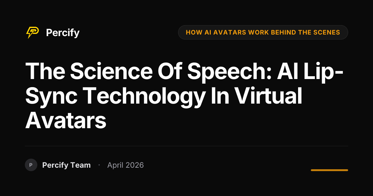 The Science of Speech: AI Lip-Sync Technology in Virtual Avatars - Percify AI Avatar Blog Cover