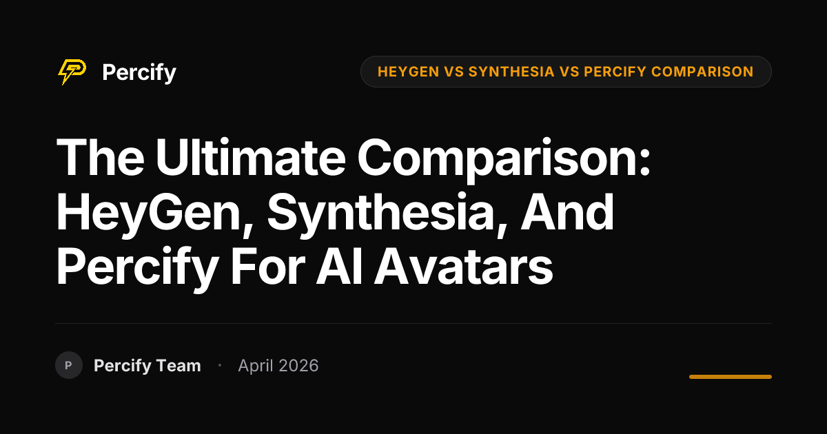 The Ultimate Comparison: HeyGen, Synthesia, and Percify for AI Avatars - Percify AI Avatar Blog Cover