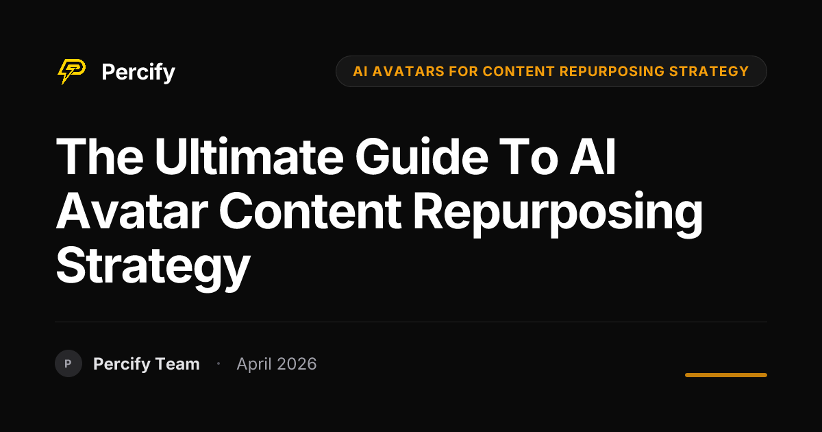 The Ultimate Guide to AI Avatar Content Repurposing Strategy - Percify AI Avatar Blog Cover