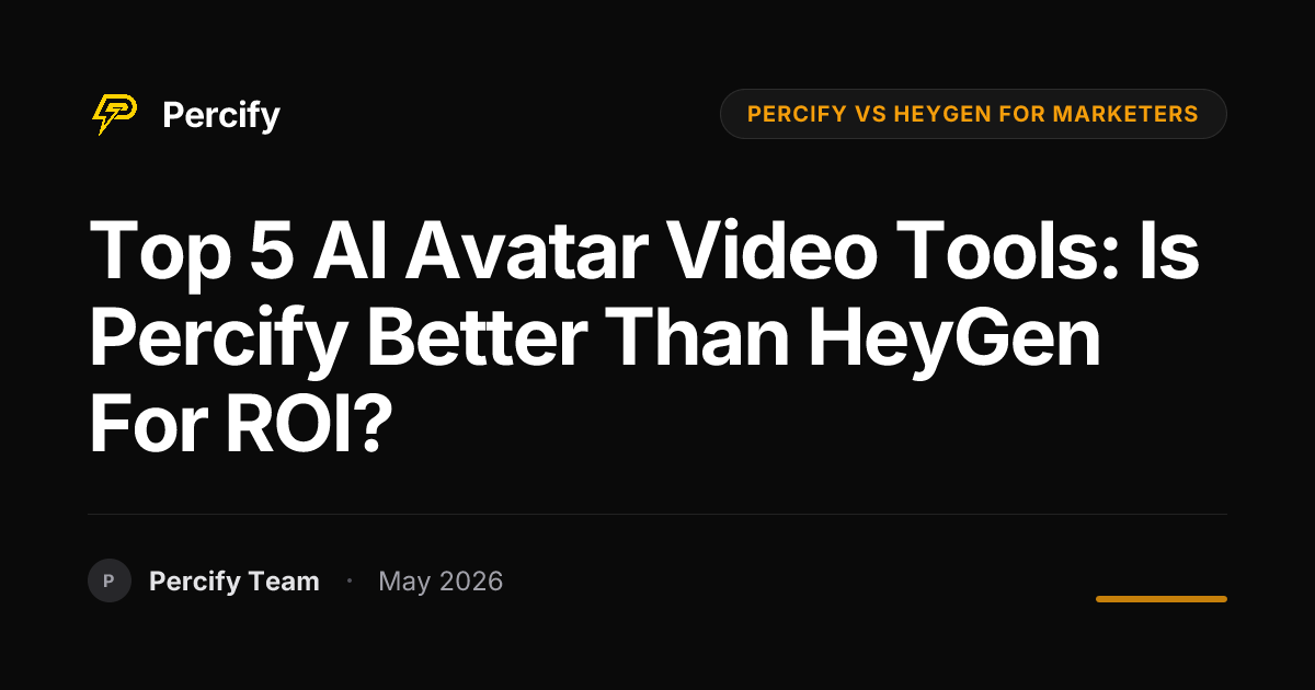 Top 5 AI Avatar Video Tools: Is Percify Better Than HeyGen for ROI? - Percify AI Avatar Blog Cover