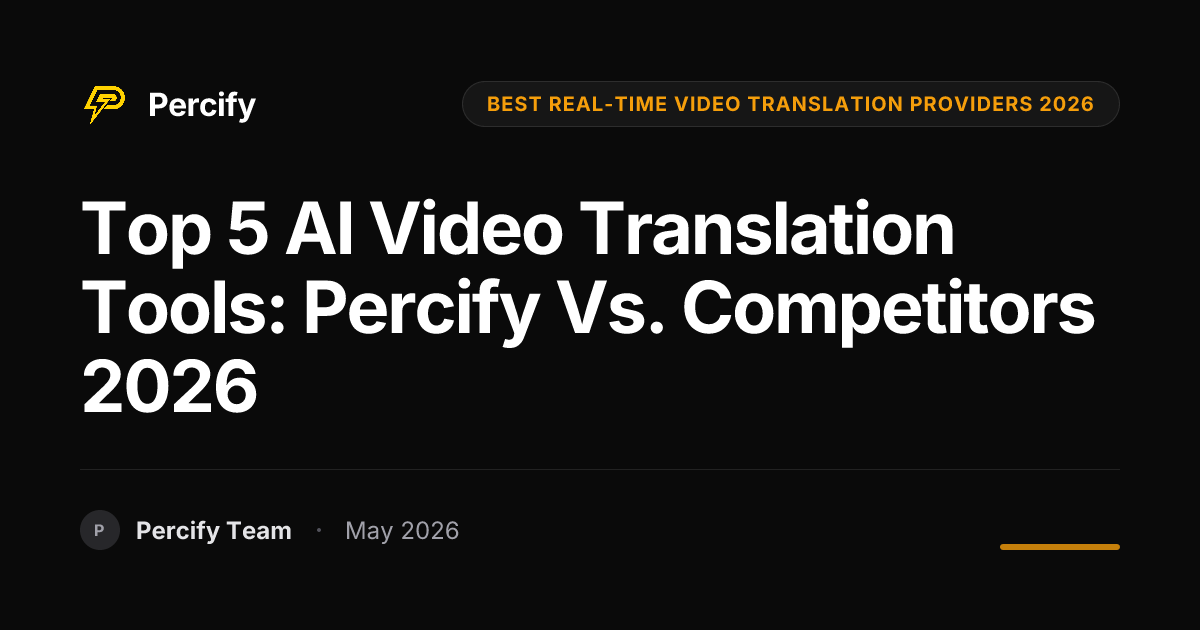 Top 5 AI Video Translation Tools: Percify vs. Competitors 2026 - Percify AI Avatar Blog Cover