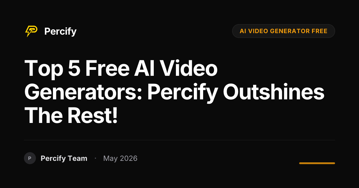 Top 5 Free AI Video Generators: Percify Outshines the Rest! - Percify AI Avatar Blog Cover