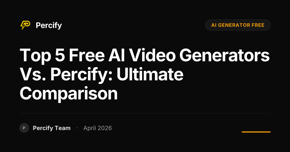 Top 5 Free AI Video Generators vs. Percify: Ultimate Comparison - Percify AI Avatar Blog Cover