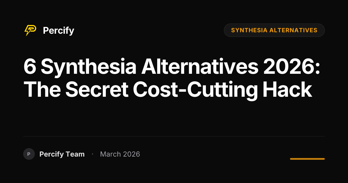 Top 6 Synthesia Alternatives in 2026 That Cost Less - Percify AI Avatar Blog Cover