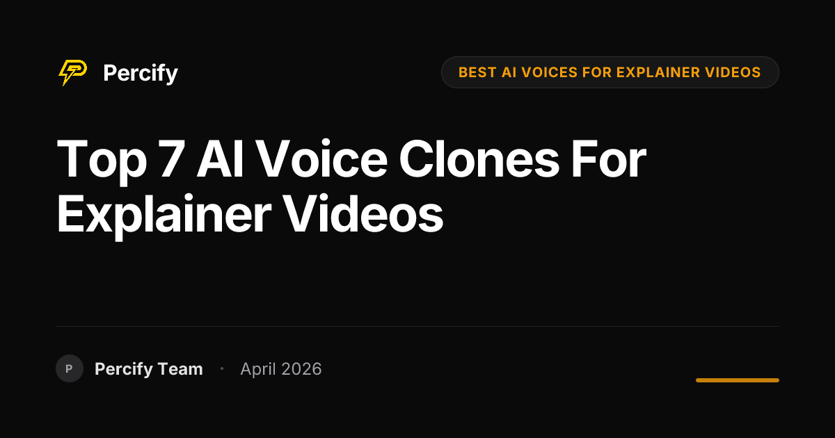 Top 7 AI Voice Clones for Explainer Videos - Percify AI Avatar Blog Cover