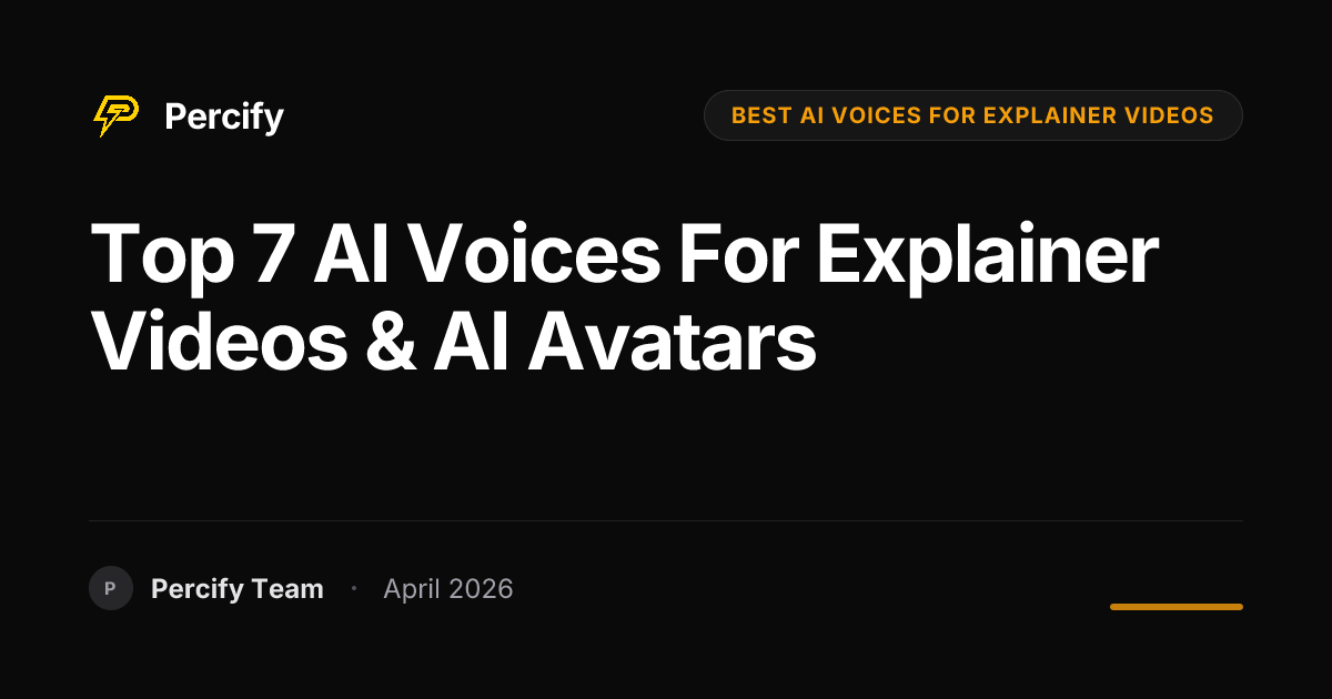 Top 7 AI Voices for Explainer Videos & AI Avatars - Percify AI Avatar Blog Cover