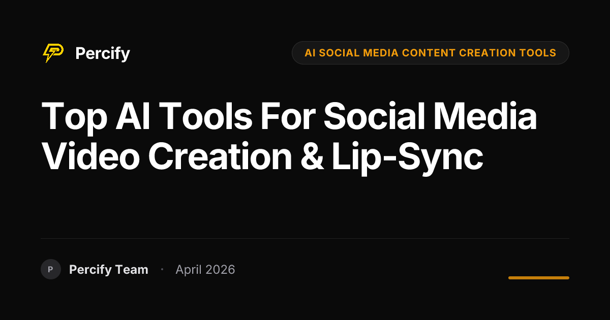 Top AI Tools for Social Media Video Creation & Lip-Sync - Percify AI Avatar Blog Cover