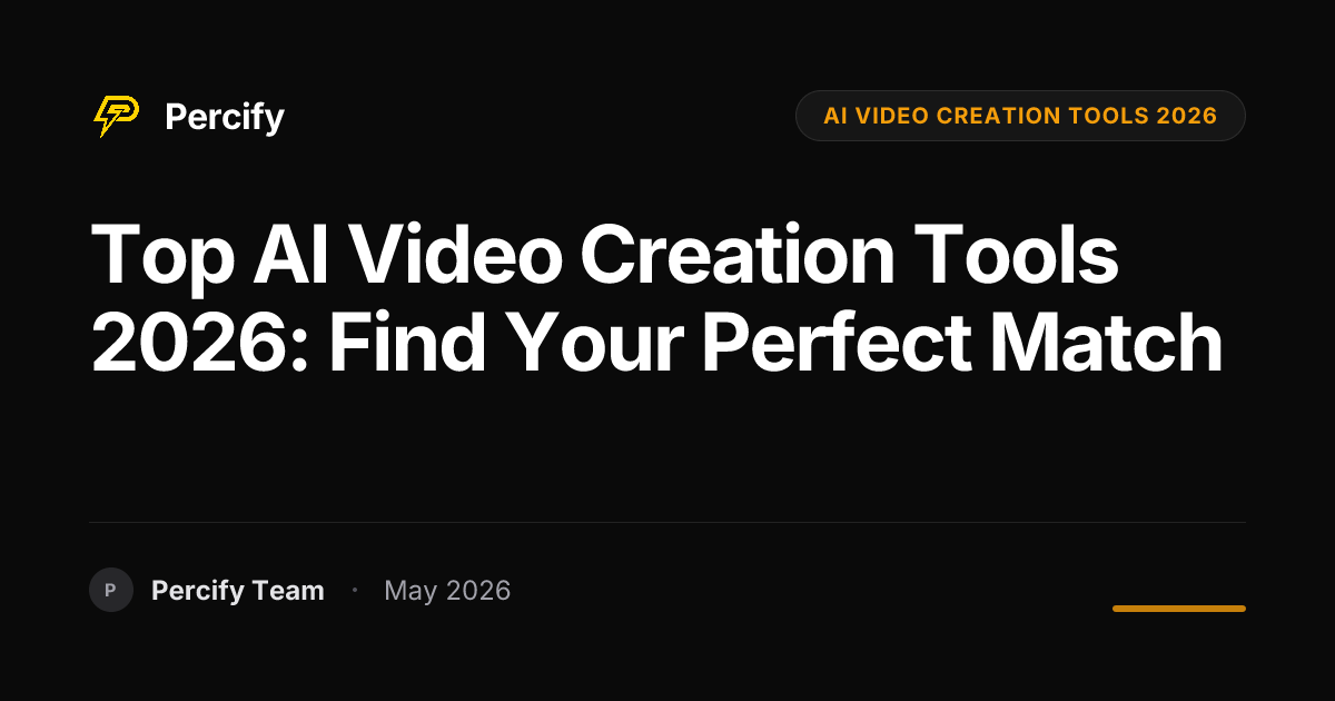 Top AI Video Creation Tools 2026: Find Your Perfect Match - Percify AI Avatar Blog Cover