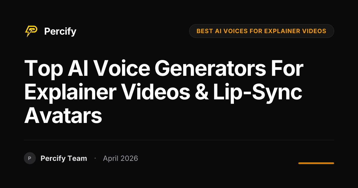 Top AI Voice Generators for Explainer Videos & Lip-Sync Avatars - Percify AI Avatar Blog Cover