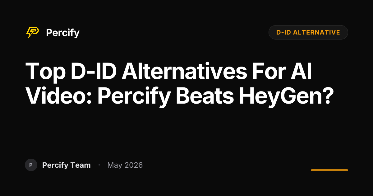 Top D-ID Alternatives for AI Video: Percify Beats HeyGen? - Percify AI Avatar Blog Cover