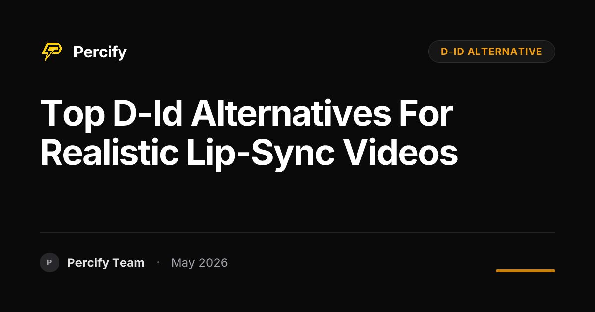 Top d-id Alternatives for Realistic Lip-Sync Videos - Percify AI Avatar Blog Cover