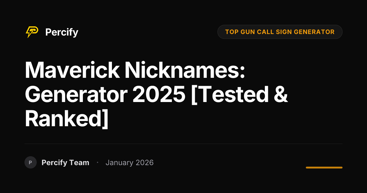 Maverick Nicknames: Generator 2025 [Tested & Ranked] | Percify Blog