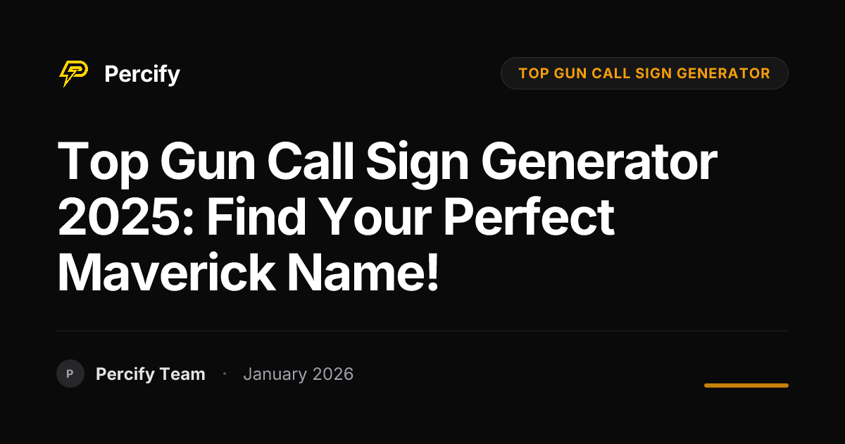 Top Gun Call Sign Generator 2025: Find Your Perfect Maverick Name ...