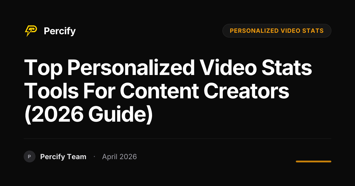 Top personalized video stats Tools for Content Creators (2026 Guide) - Percify AI Avatar Blog Cover