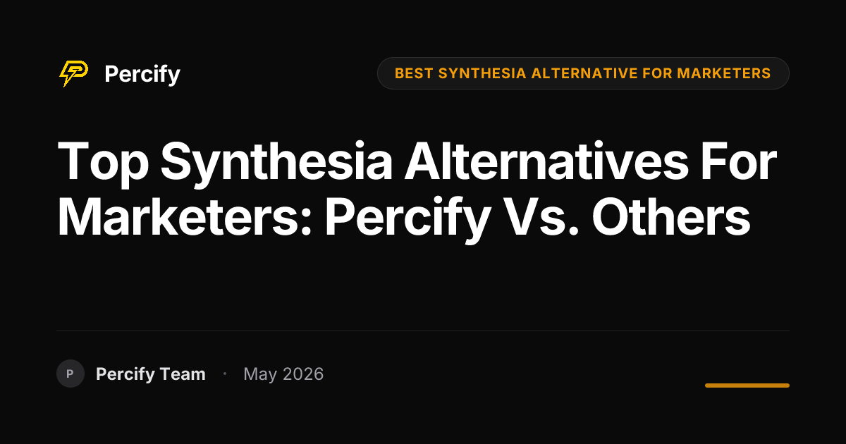 Top Synthesia Alternatives for Marketers: Percify vs. Others - Percify AI Avatar Blog Cover
