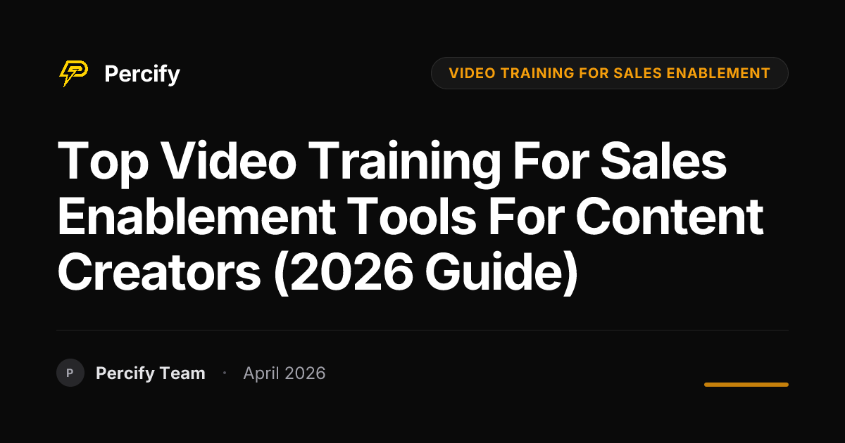 Top video training for sales enablement Tools for Content Creators (2026 Guide) - Percify AI Avatar Blog Cover