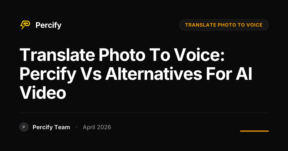 translate photo to voice: Percify vs Alternatives for AI Video - Percify AI Avatar Blog Cover
