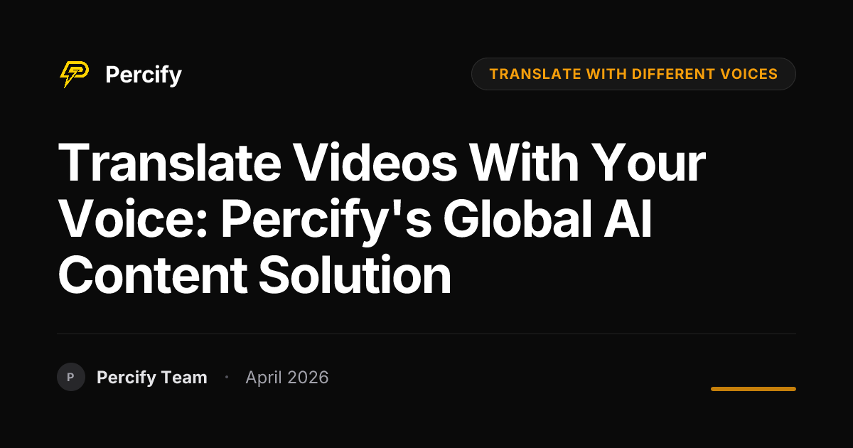Translate Videos with Your Voice: Percify's Global AI Content Solution - Percify AI Avatar Blog Cover