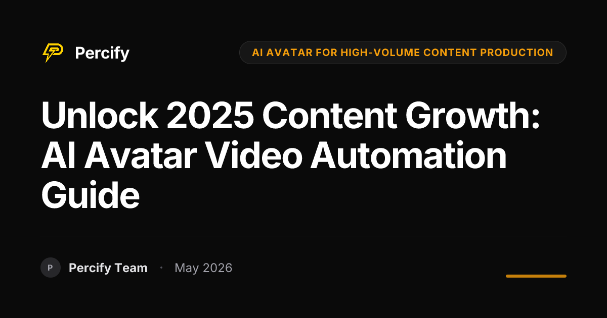 Unlock 2025 Content Growth: AI Avatar Video Automation Guide - Percify AI Avatar Blog Cover