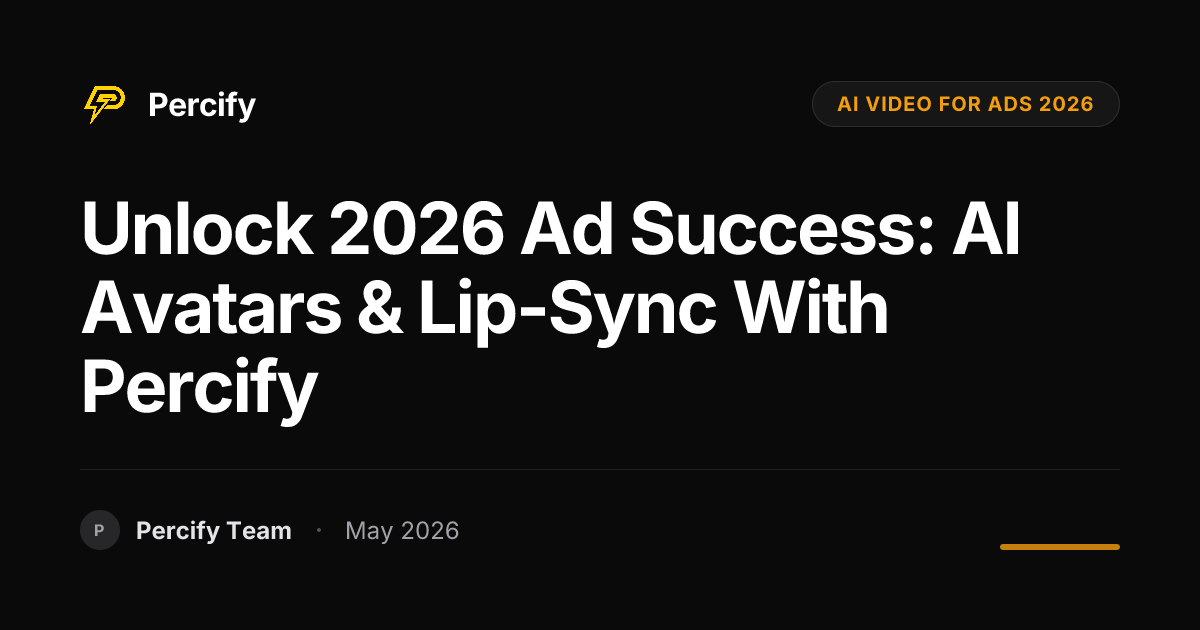 Unlock 2026 Ad Success: AI Avatars & Lip-Sync with Percify - Percify AI Avatar Blog Cover