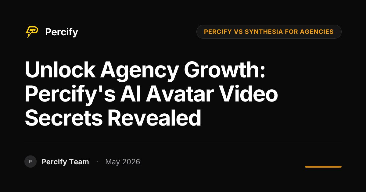 Unlock Agency Growth: Percify's AI Avatar Video Secrets Revealed - Percify AI Avatar Blog Cover
