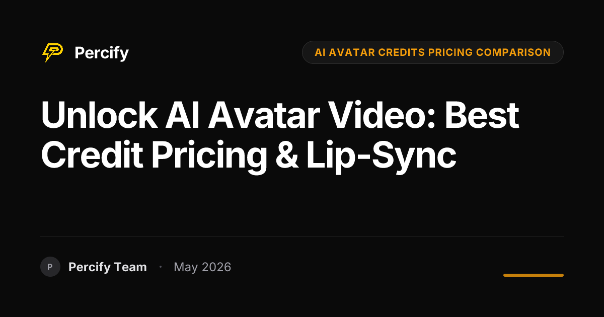 Unlock AI Avatar Video: Best Credit Pricing & Lip-Sync - Percify AI Avatar Blog Cover