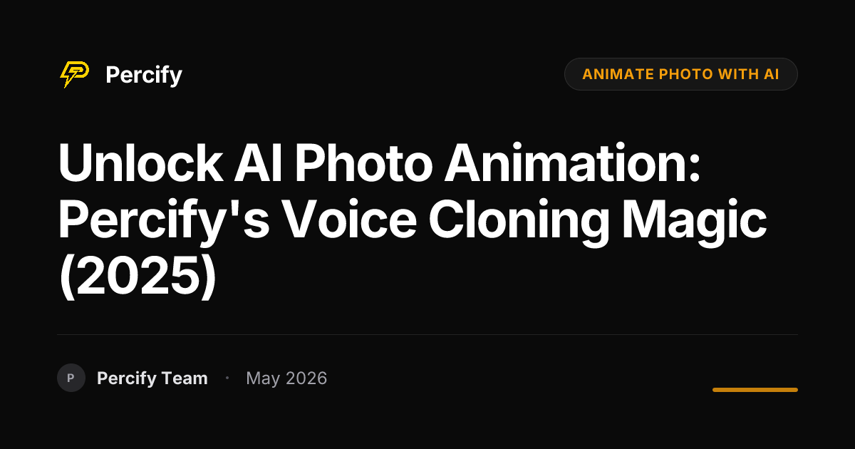 Unlock AI Photo Animation: Percify's Voice Cloning Magic (2025) - Percify AI Avatar Blog Cover