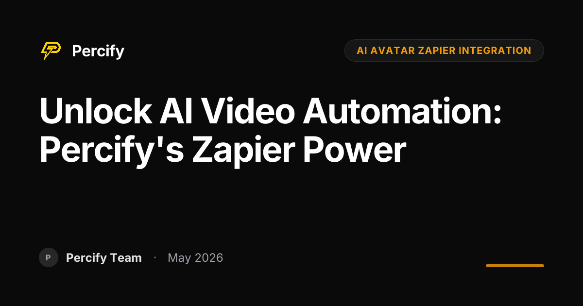 Unlock AI Video Automation: Percify's Zapier Power - Percify AI Avatar Blog Cover