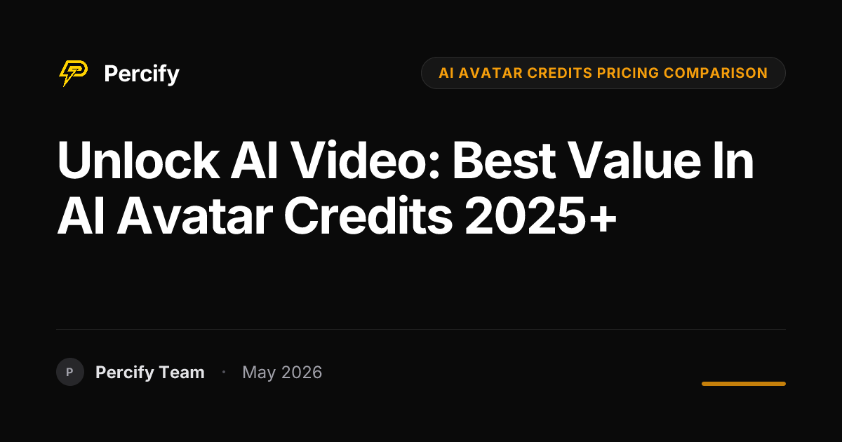 Unlock AI Video: Best Value in AI Avatar Credits 2025+ - Percify AI Avatar Blog Cover