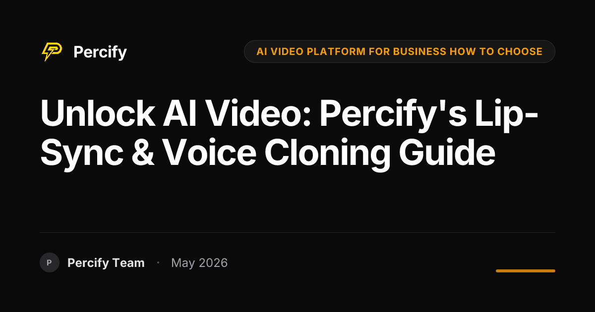 Unlock AI Video: Percify's Lip-Sync & Voice Cloning Guide - Percify AI Avatar Blog Cover