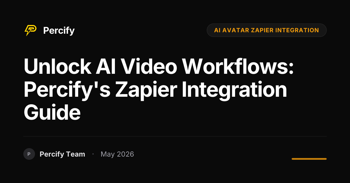 Unlock AI Video Workflows: Percify's Zapier Integration Guide - Percify AI Avatar Blog Cover