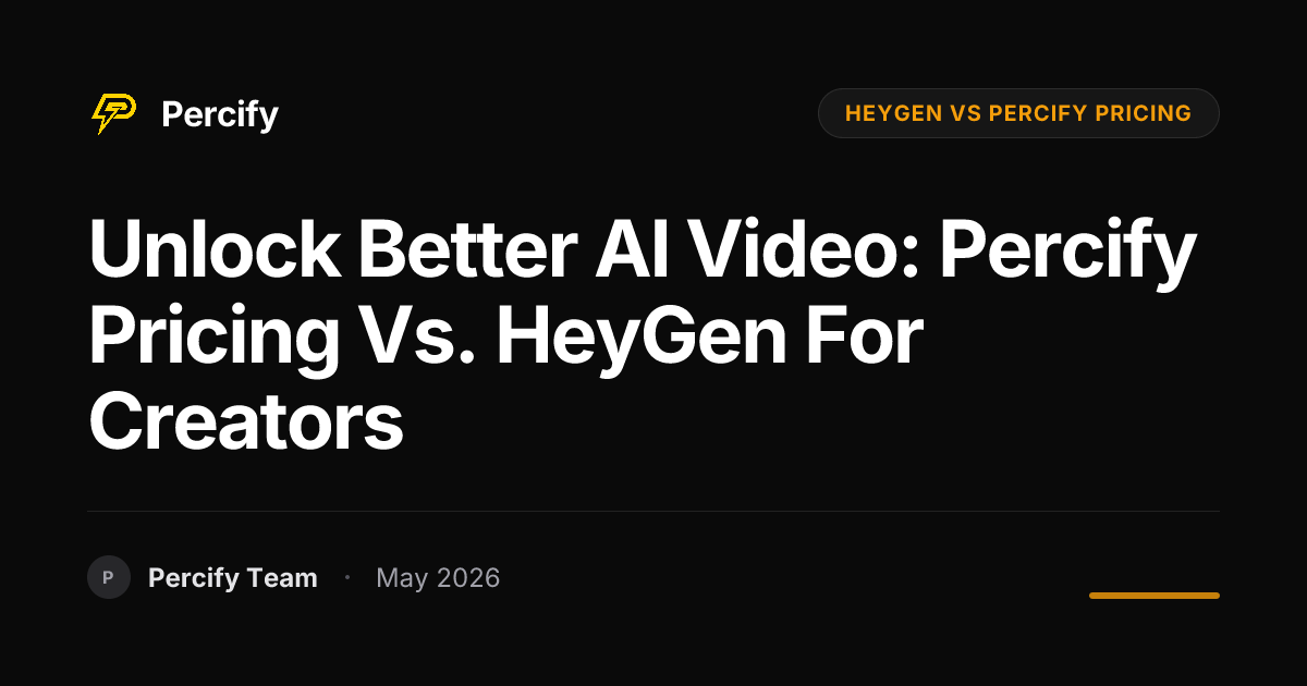 Unlock Better AI Video: Percify Pricing vs. HeyGen for Creators - Percify AI Avatar Blog Cover