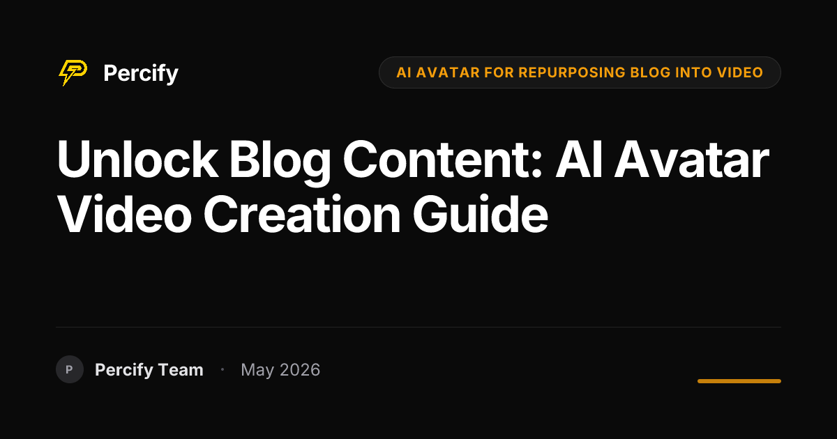 Unlock Blog Content: AI Avatar Video Creation Guide - Percify AI Avatar Blog Cover