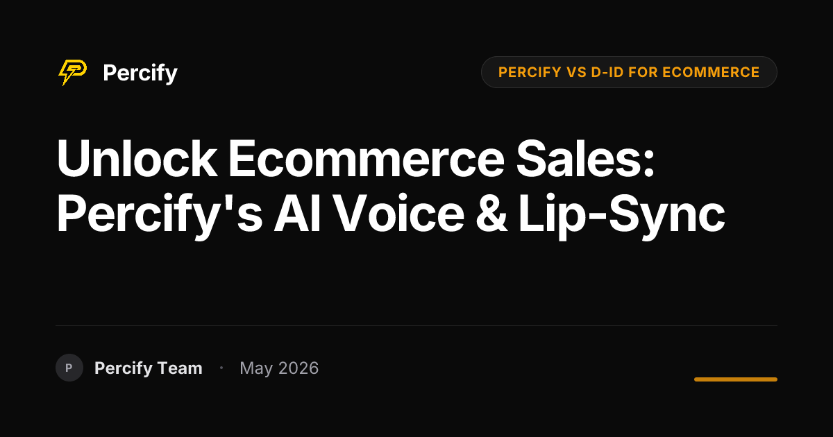 Unlock Ecommerce Sales: Percify's AI Voice & Lip-Sync - Percify AI Avatar Blog Cover