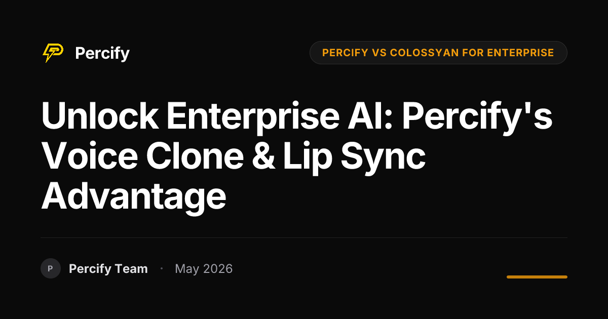 Unlock Enterprise AI: Percify's Voice Clone & Lip Sync Advantage - Percify AI Avatar Blog Cover