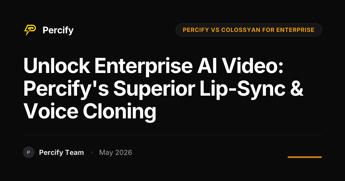 Unlock Enterprise AI Video: Percify's Superior Lip-Sync & Voice Cloning - Percify AI Avatar Blog Cover