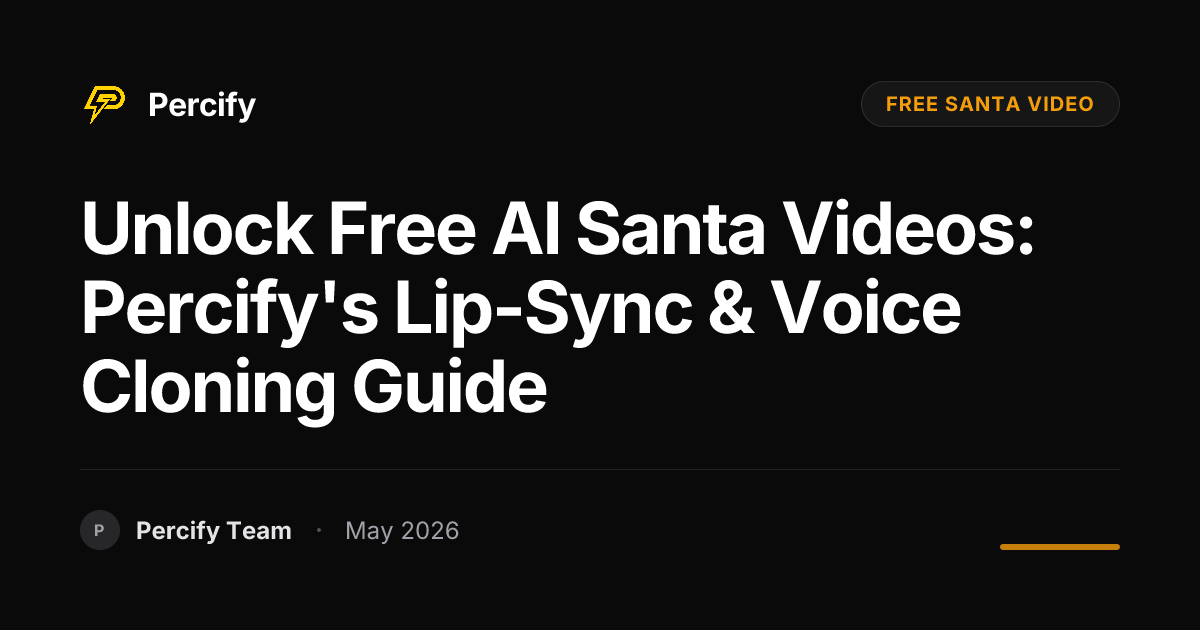 Unlock Free AI Santa Videos: Percify's Lip-Sync & Voice Cloning Guide - Percify AI Avatar Blog Cover